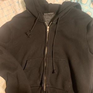 black cropped brandy melville zip up